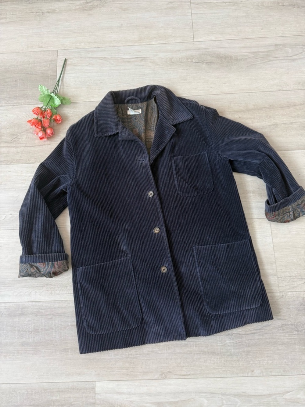 Vintage Talbots size medium corduroy, navy women’s jacket